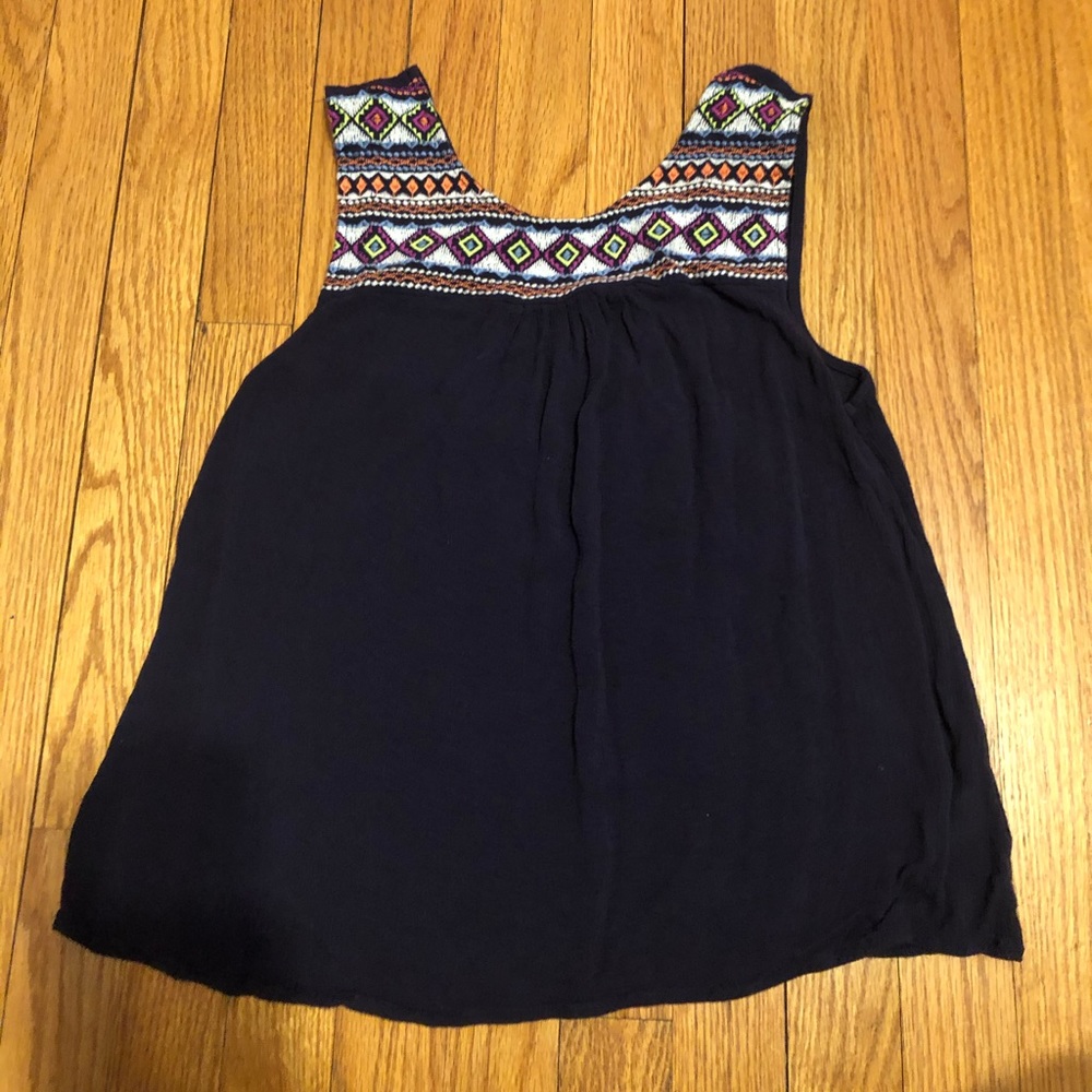 Navy blue flowy tank
